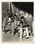 Moe Howard Personally Owned 8 x 10 Glossy Publicity Photo Featuring Curly, Moe & Larry From the 1930s -- Very Good Condition